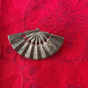 VINTAGE STERLING BY JEWEL ART FAN BROOCH
